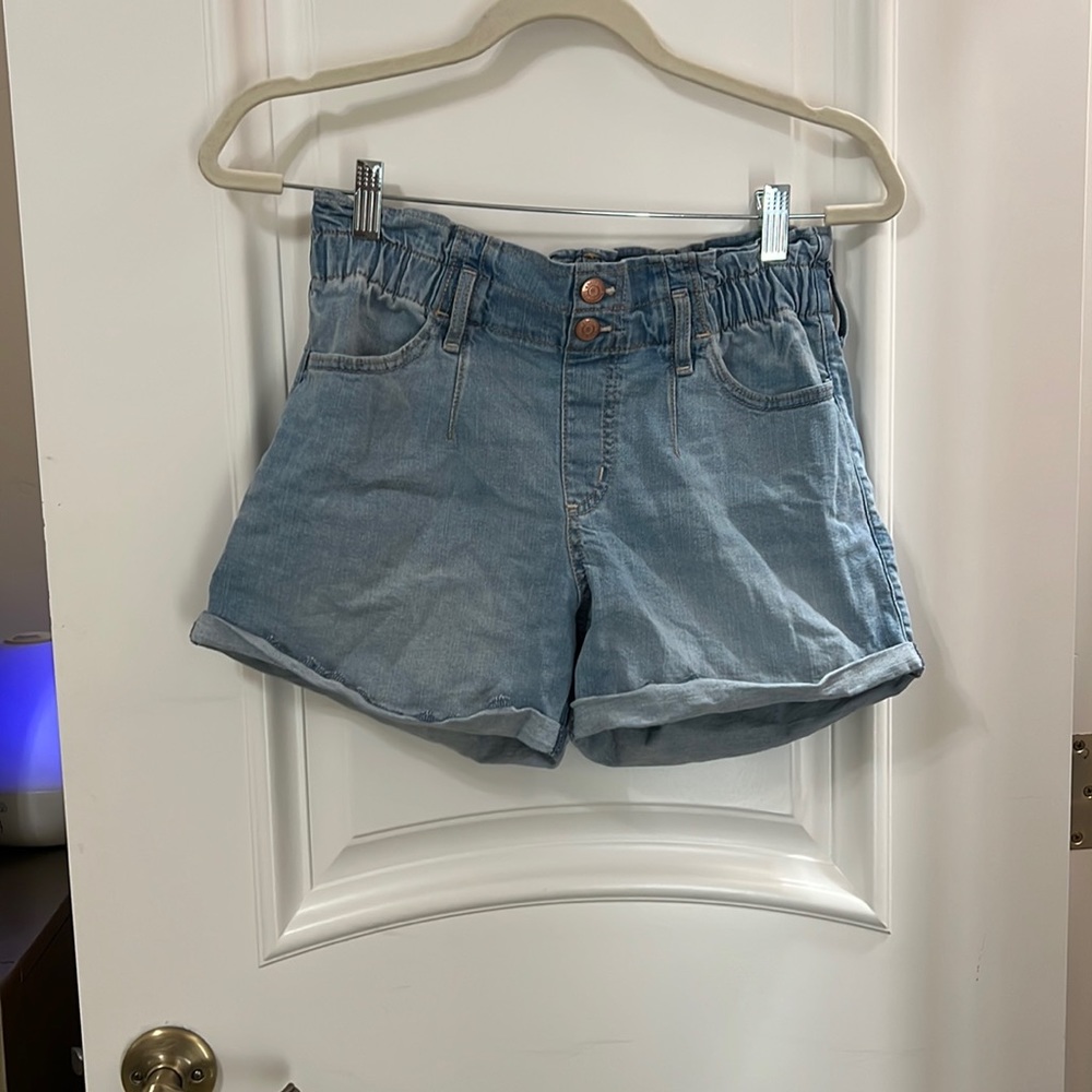 abercrombie kids denim high waisted shorts